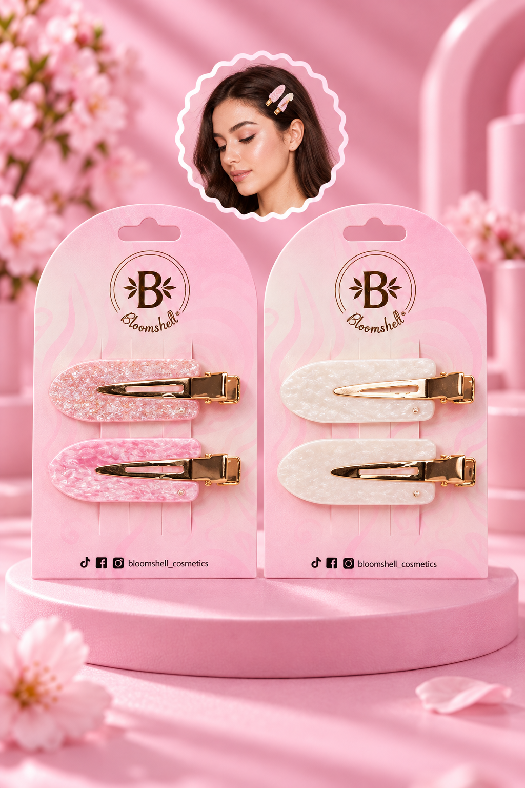 Pinzas x2 Bloomshell para skincare o maquillaje
