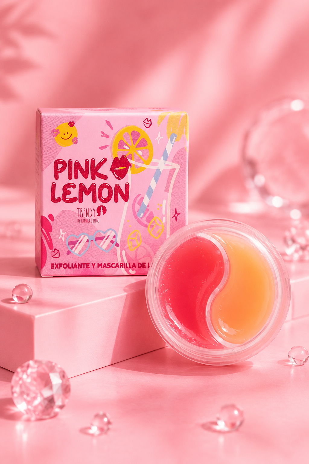 Dúo Exfoliante+Mascarilla De Labios Pink Lemon Trendy