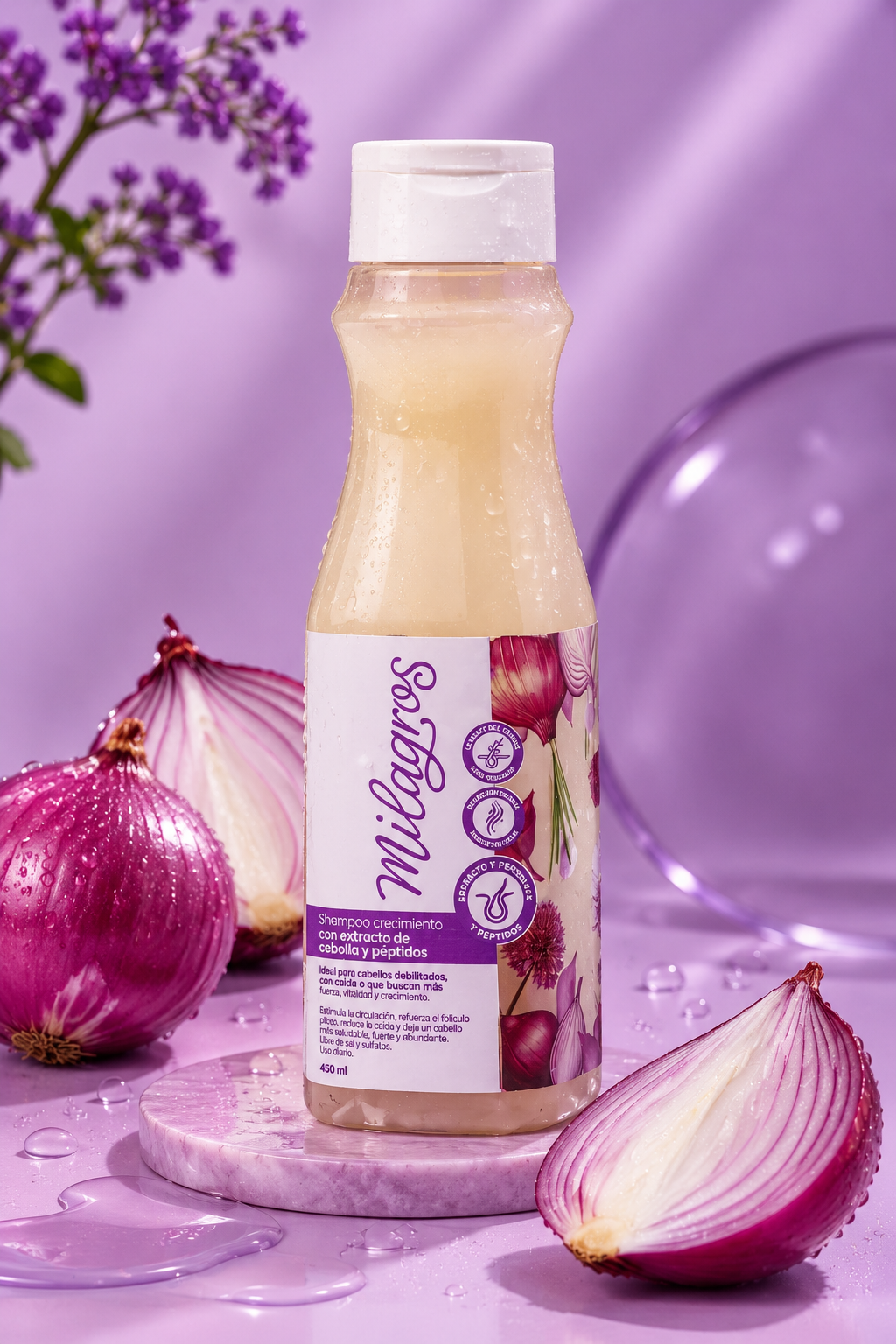 Shampoo Crecimiento Con Extracto de Cebolla y Péptidos Milagros