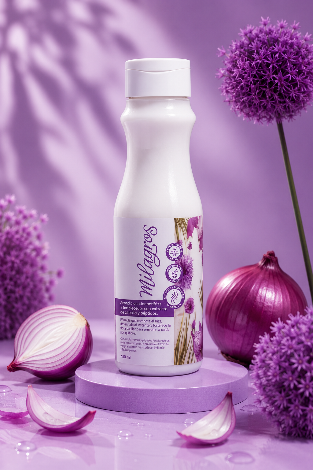 Acondicionador Antifrizz y Fortalecedor Con Extracto de Cebolla y Péptidos Milagros