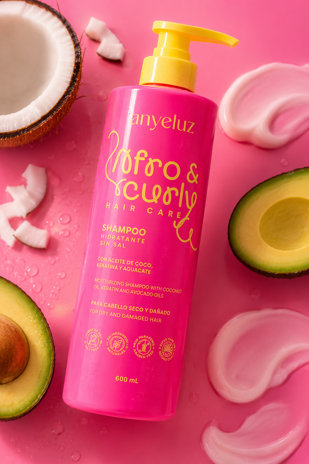 Shampoo hidratante afro & curly Anyeluz