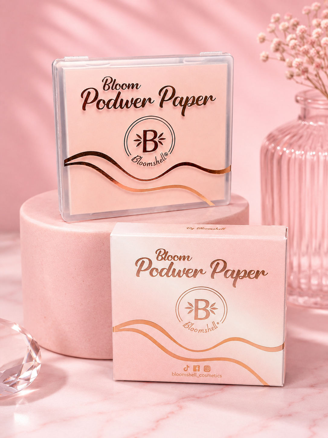 Papelitos antigrasa con polvo tono natural Bloom Power Paper