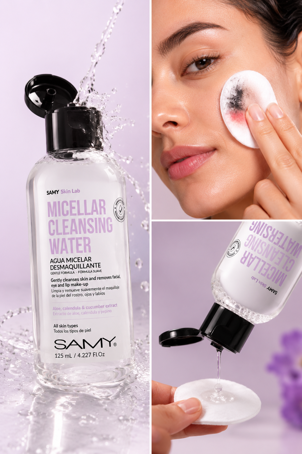 Agua Micelar Desmaquillante Samy Dermatológicamente Comprobada