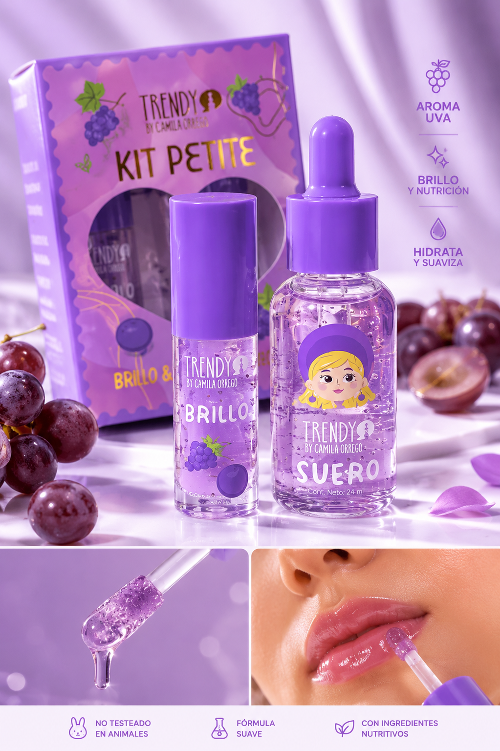 Kit petite trendy serum y lip oil