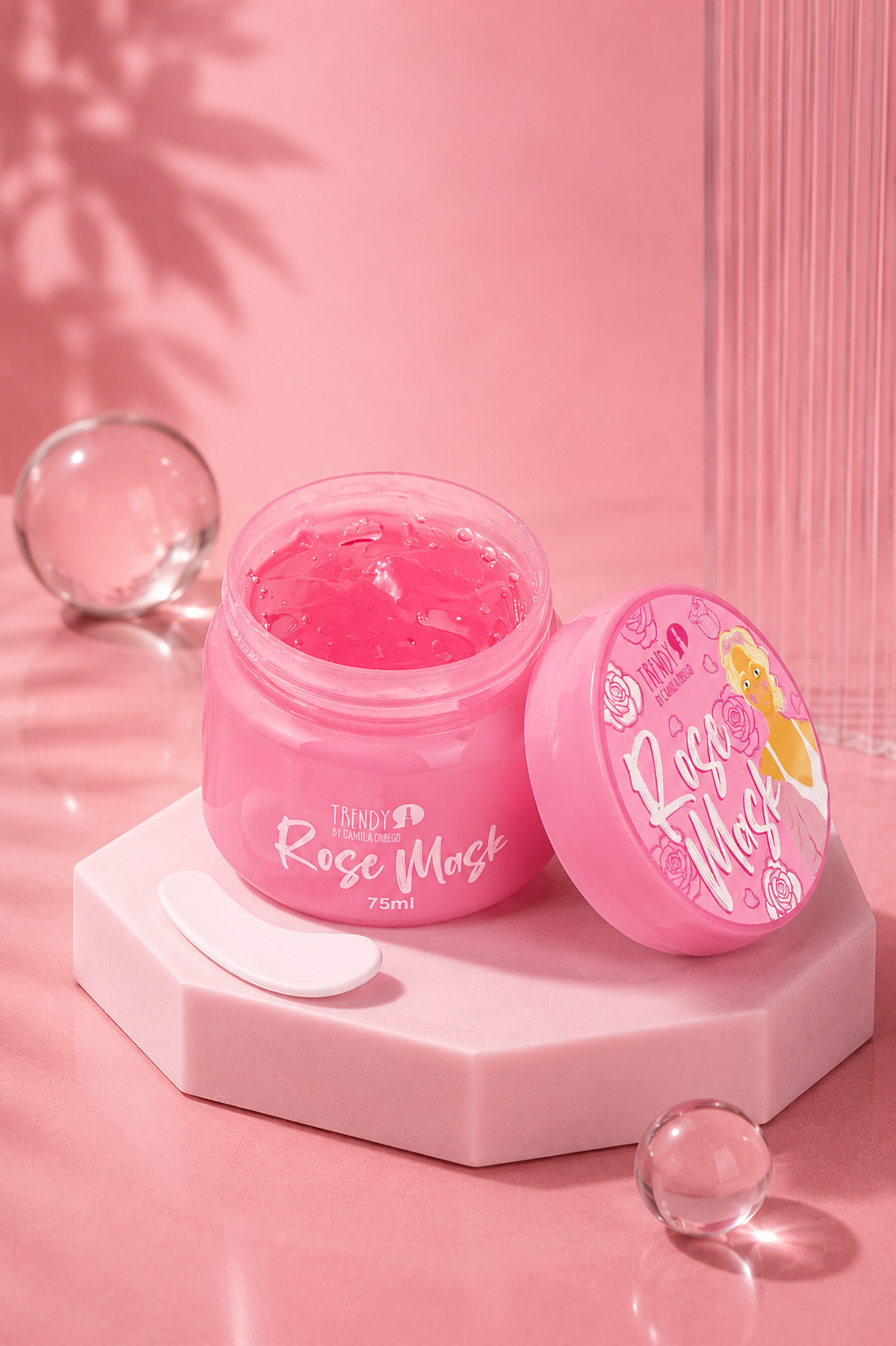 Mascarilla rosas trendy