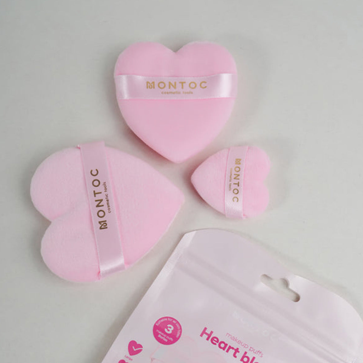 Set de borlas corazón rosa montoc